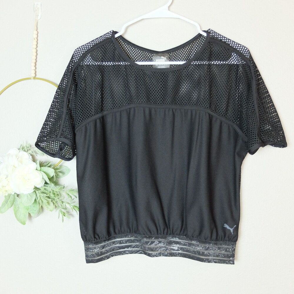 Puma Active Training Cropped Mesh Top Size Medium - Picture 12 of 12